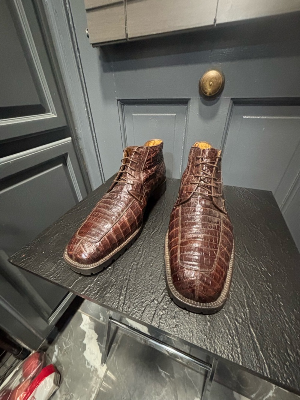 Men's Brown Genuine Crocodile Boots size 13